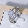 Zircon Diamond Ring Plated Classic Six-Claw Diamond Ring White Gold Ring Women'S Diamond Ring Wedding Ring