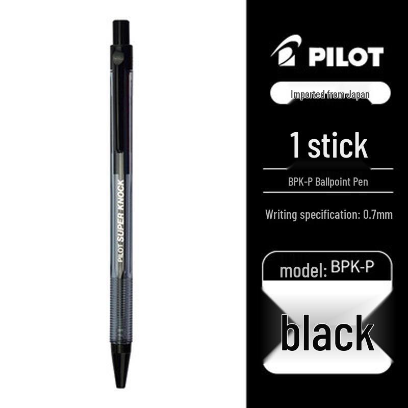Pilot BPK-P 0.7mm Knock-type Ballpoint Pen - Medium Oil-based for Students and Exams 0.7mm bullet type