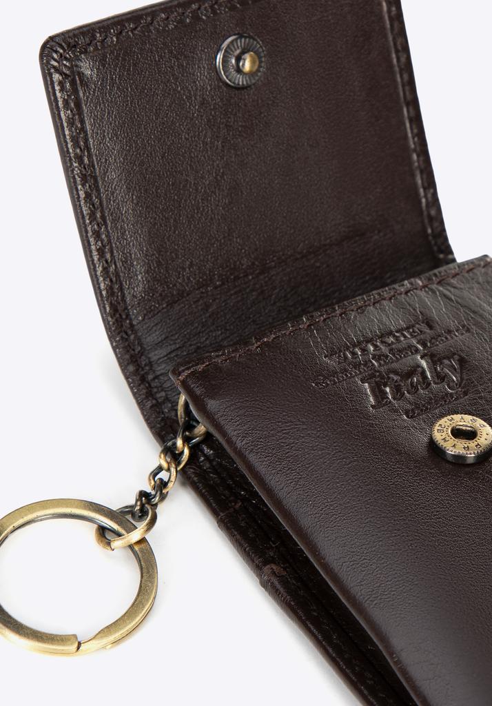 Wittchen Unisex Rectangular Leather Key Case Small Brown Natural Leather
