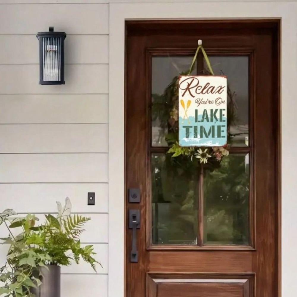 Vintage Metal Sign Oar Wave Wall Art Kitchen Decor