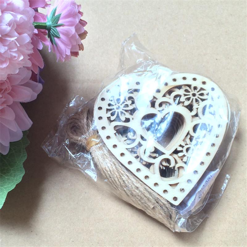 DIY Jewelry Accessories Heart Shaped Wooden Hanging Ornament Decoration
