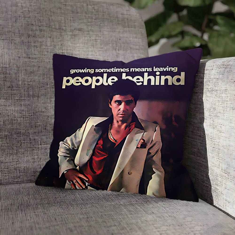Tony Montana S-ScarfaceS Pillow Case For Sofa Decor Car Office Room Printing Cushion Cover Decorations and Protector