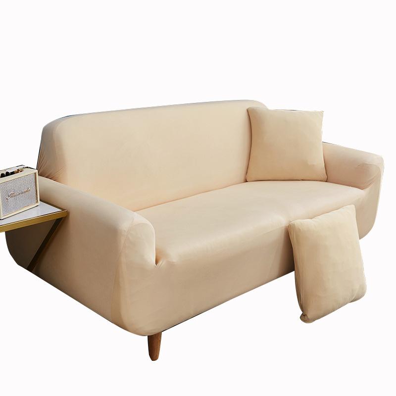 Solid Color Elastic Sofa Cover All-inclusive Old-fashioned Armrest Sofa Cover Fabric Dust Cover Light Luxury