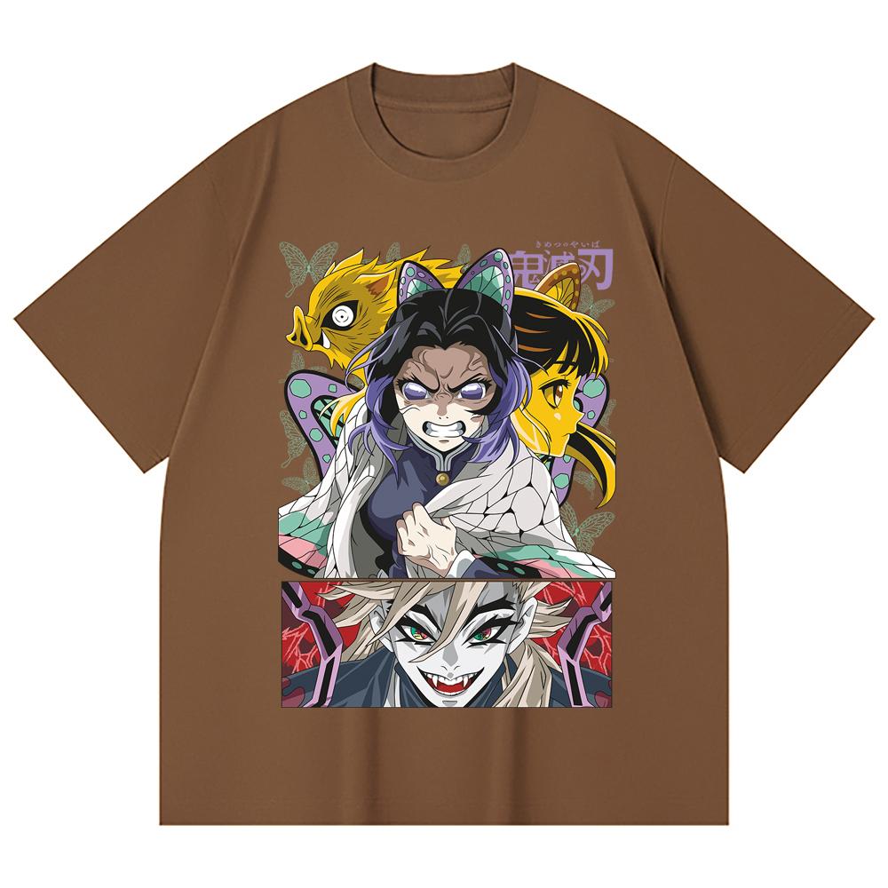 230 Gsm 100% Cotton Demon Slayer V119 Shinobu Print Unisex Heavy Cotton T Shirt