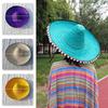 Mexican Party Hat Colorful Wide Brim Straw Hat Men Women Outdoor Carnival Halloween Decor Kids Cosplay Performance Hat Sombrero