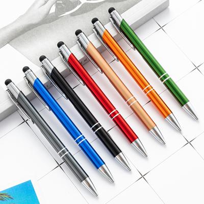 1 Piece Stationery Office School Supplies Candy Color Press Touch Screen Ballpoint Pen Cute Metal Pen