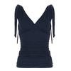 Vest Women's New Sexy V-neck Chest Pleated Bottoming Top