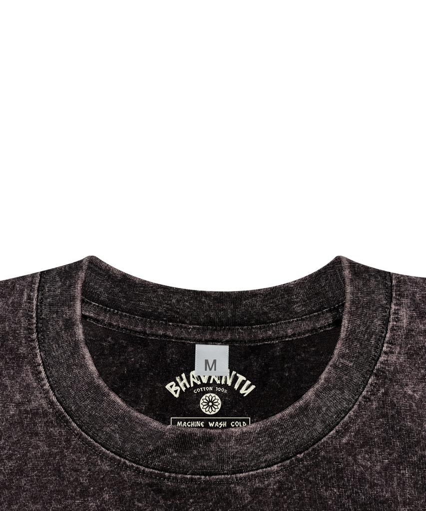 BHAVANTU Energy Flows Where Intention Goes Pigment T-Shirt (Vintage Beige / Vintage Dark Gray)