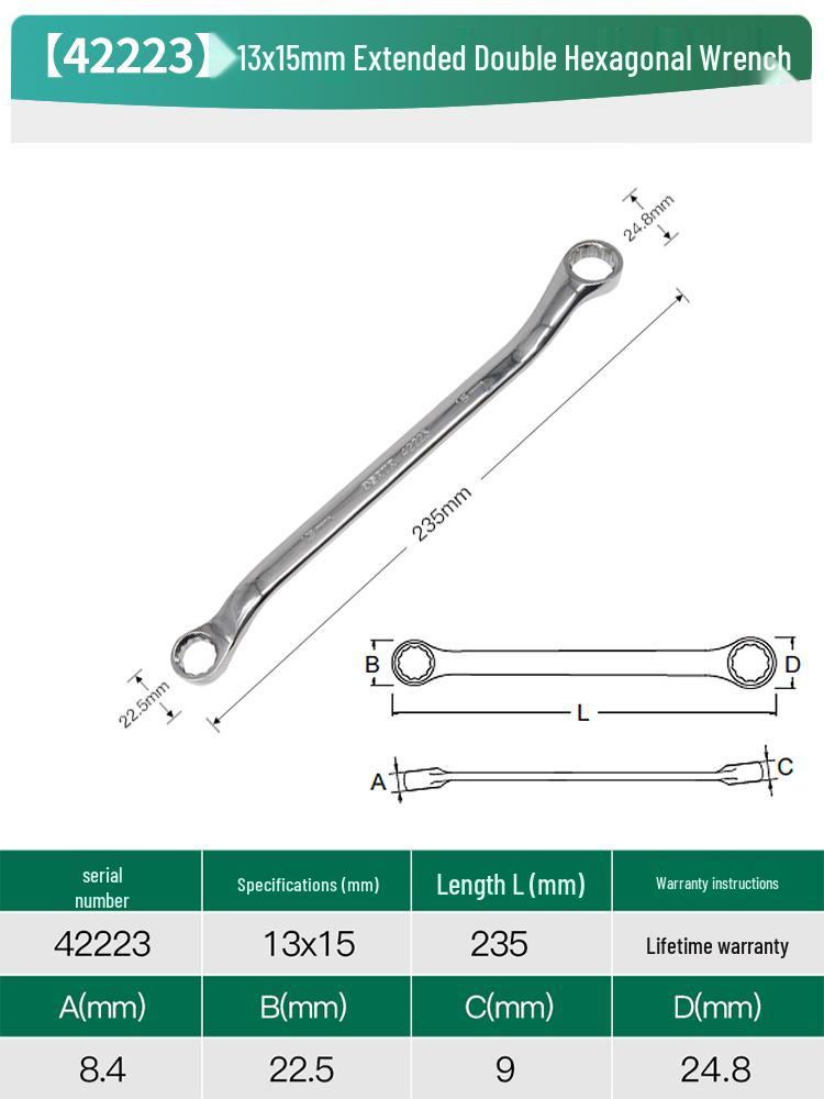 SATA Dual-Ended High-Strength Star Wrench Glasses Repair Tool Set (Sizes 8-10-24)