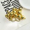 Round Ball Metal Balls Ring Vintage Punk Tassel Ring Fashionable Double Band Ring  for Women
