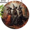 2D Flat Aluminium Halloween Sign with Witchs Pattern - Halloween Figurine Ornaments - Ideal for Front Door, Wall, Porch, Window Decor - Ideal
