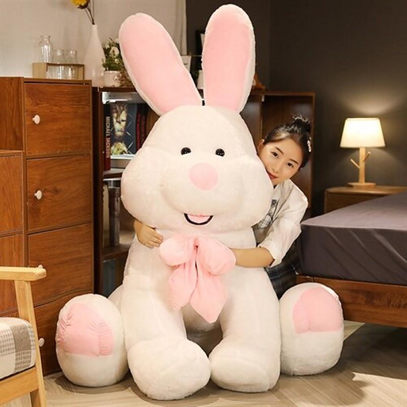 Cute Giant Plush Bunny Doll Soft Long Fur Stuffed Toy For Girls Cozy Sleep Pillow