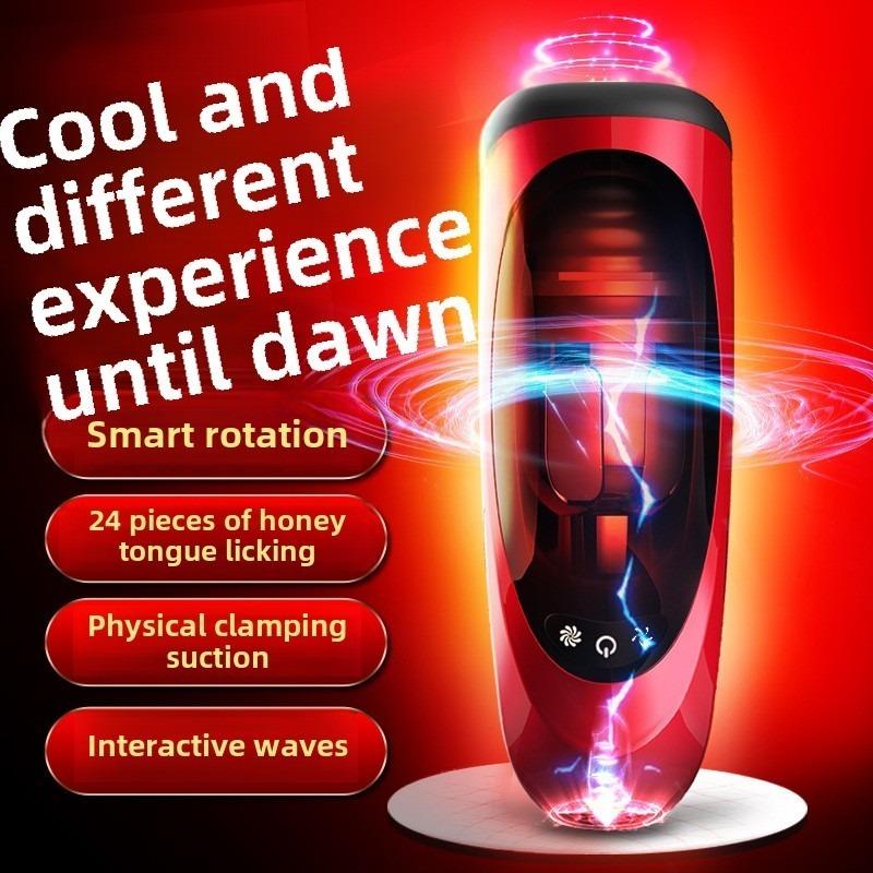 Airplane Cup Oral Sex Automatic Piston Rotating Tongue Male Masturbator Sex Toys