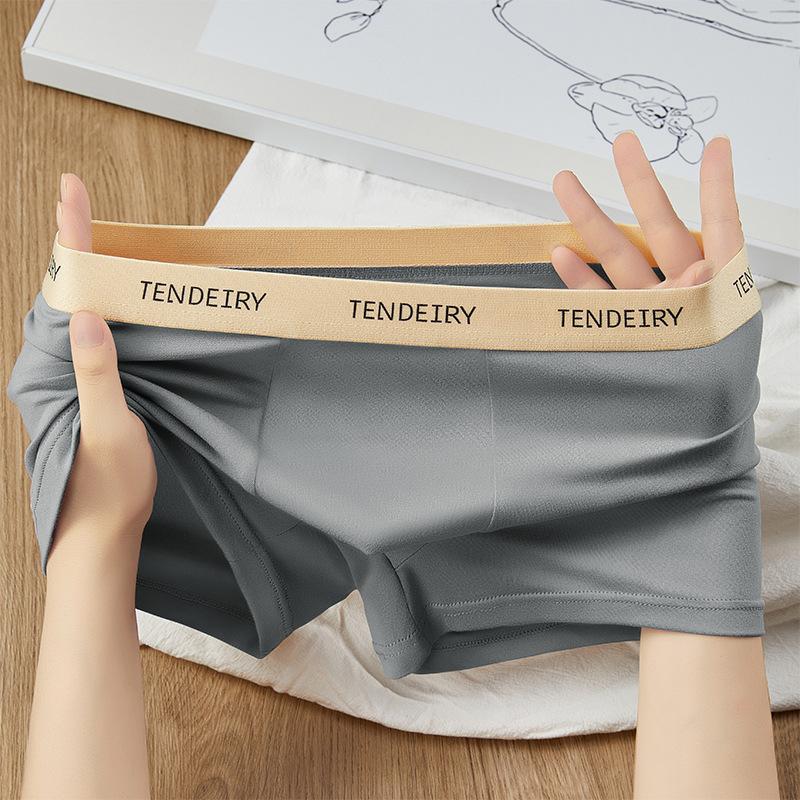 4pcs Summer Thin Men's Underwear Flat Leg Pants Mid Waist Breathable Square Leg Pants Boxer Brief