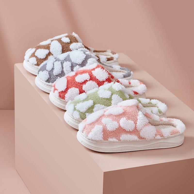 Thick-bottomed plush cotton slippers female cute home autumn and winter thickened warm cotton mop