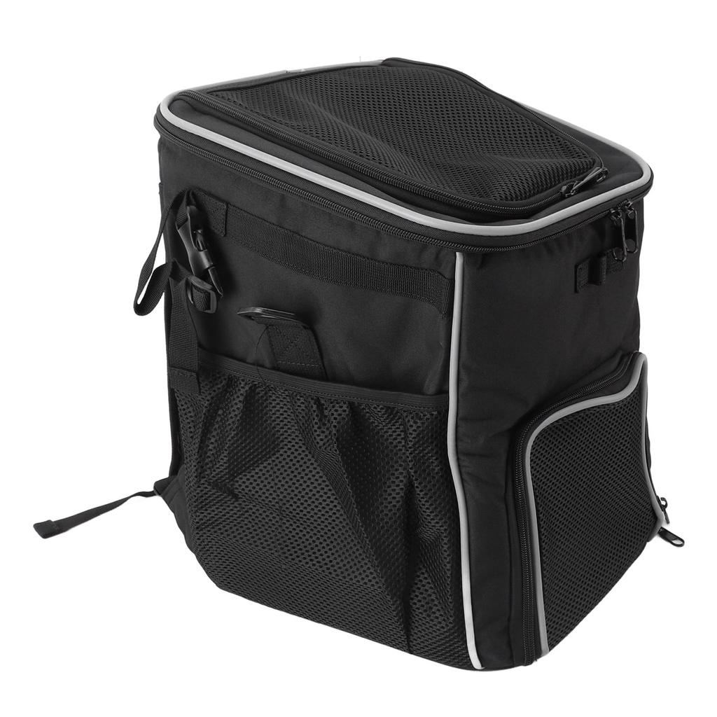 Dog Bike Basket Waterproof Breathable Removable Dog Carrier Backpack for Outdoor Travel Black