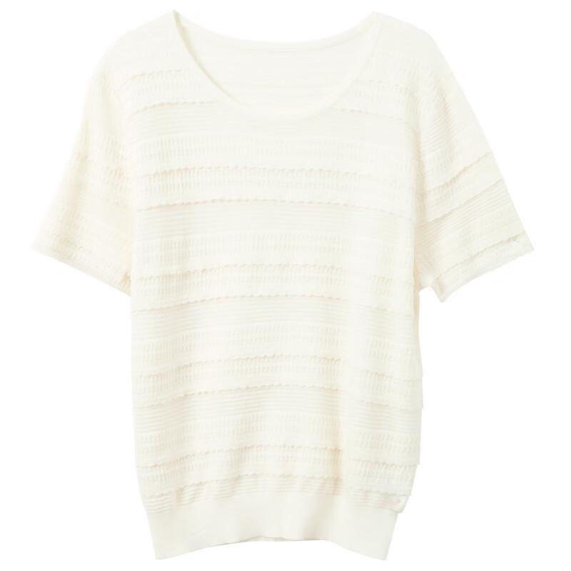 Women's Lyocell Blend Textured Knit Short Sleeve Top