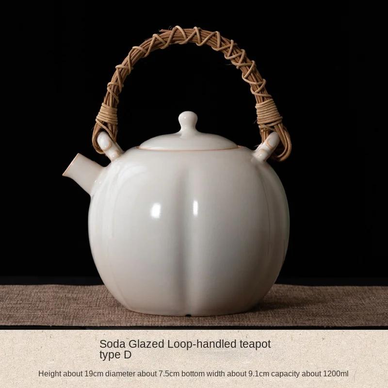 Soda Glaze Stoneware Lifting Handle Kettle Stove Tea Boiling Charcoal Stove Ceramic Stove Exclusive Teapot Pot Tea Infuser