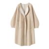 Versatile Cashmere Long Coat: Round Neck, Buttonless, Mid-Length, Stylish and Casual, Long-Sleeved Outerwear for Autumn/Winter.
