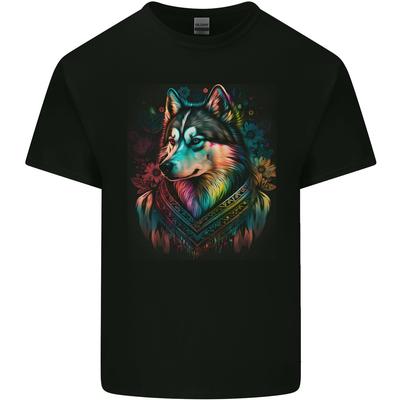 A Tribal Husky Dog Mens Light Cotton T-Shirt