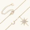 Silver Full Moissanite Necklace for Women 18K Gold Plated Star&Moon Pendant Necklace Choker Chain Fine Jewelry Gifts