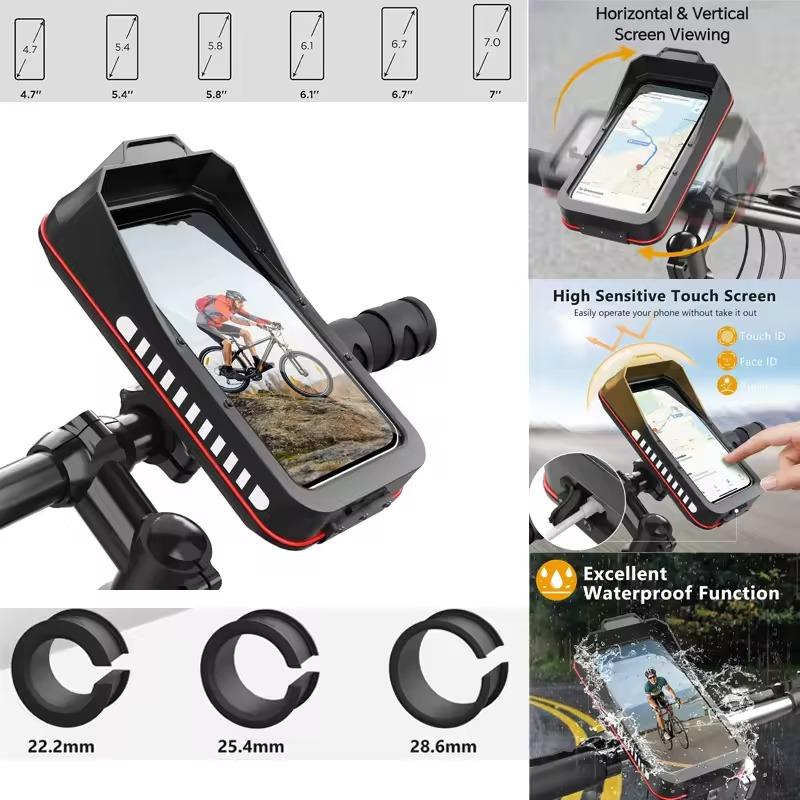 Universal Waterproof Motorcycle Bike Mobile Phone Holder Bag Case Quick Mount Bicycle MTB Motorbike Handlebar Cellphone Stand