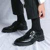 Men's British Pointed Toe Height-Increasing Leather Shoes for Business, Weddings, and Nightclubs