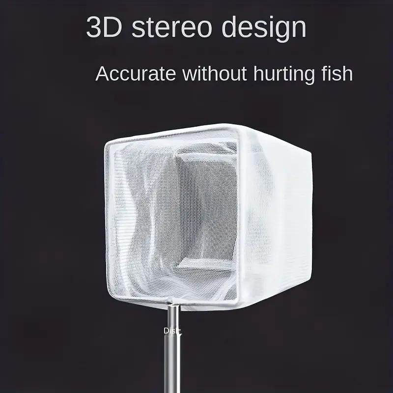 Square Round Stainless Steel Handle Aquarium Net Dip Net Fishing Gear for Catching Ornamental Fish Shrimp Tank Clean Accessories