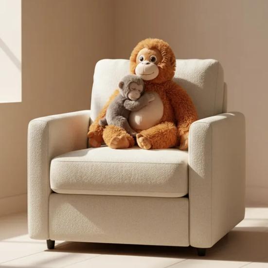 Monkey Plush Doll Soft Stuffed Animal Pillow Emotional Support Monkey Doll for Stress Relief And Comfort Machine Washable Home Decor Gift