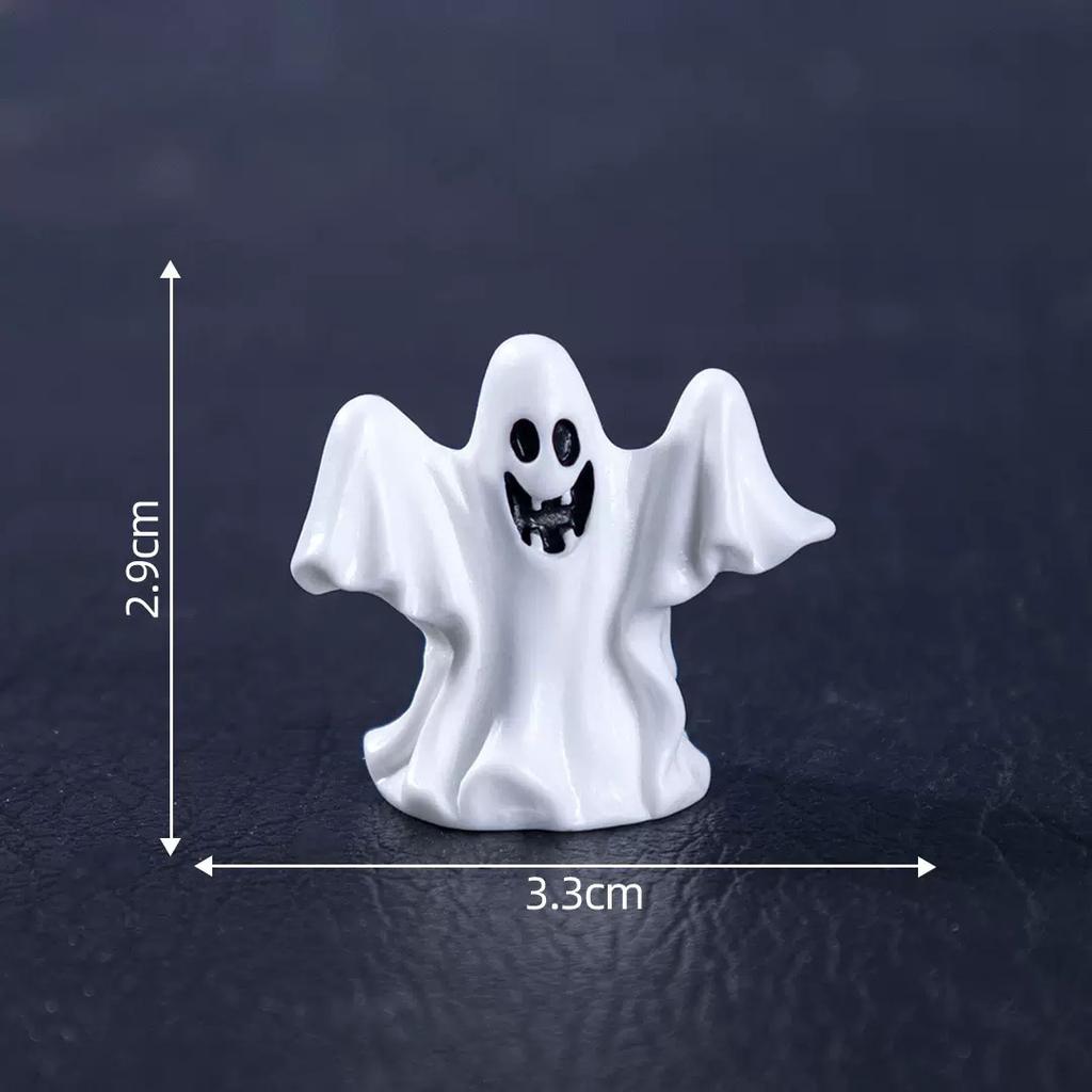10 pcs Mini Ghost Spooky Holiday Figures Resin Miniature Animals Garden Decoration.Dollhouse Micro Landscape Accessories