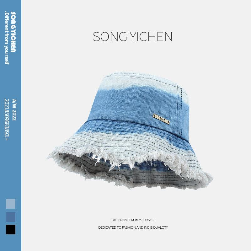 

Поступова зміна джинсовий капелюх-відро весна великий обхват голови необроблений край капелюх-відро жіночий сонцезахисний сонцезахисний показує обличчя маленька дівчинка M（56-58cm） світло-синій колір