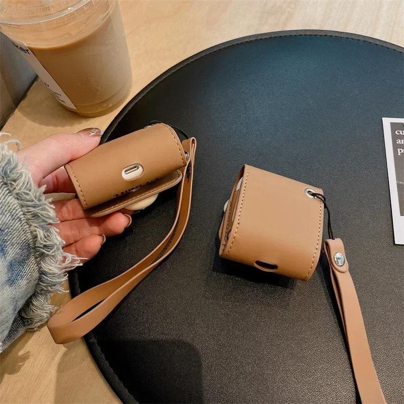 Cartoon Stereoscopic Cute Dog Pilot Headphone Cover for Apple Airpods 1/2 Pro/Pro2 3 4 Leather Headphone Protective Case