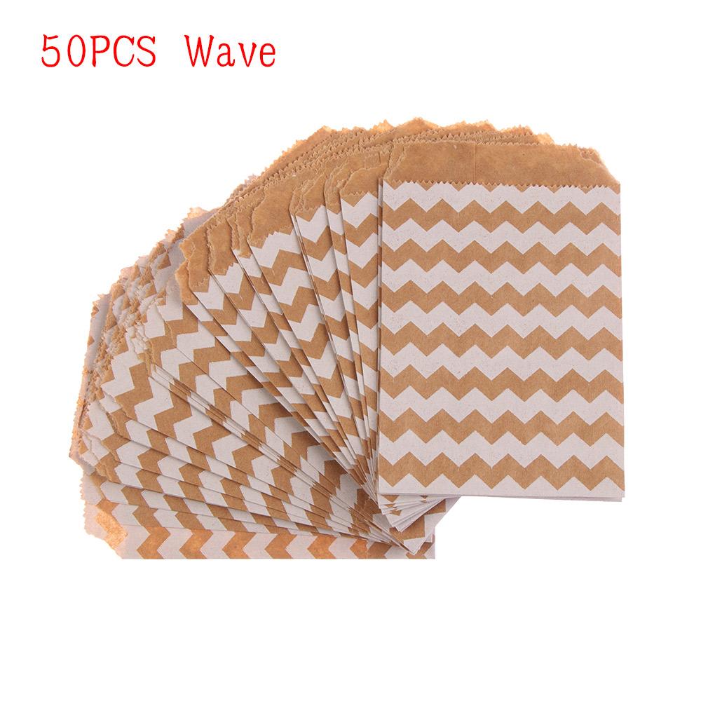 15CM*10CM 50pcs Birthday Wrapping Supplies Pastry Tool Baking Candy Biscuit Bags Kraft Paper Bag Packing Pouch Popcorn Bag