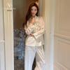 Silk Luxury Women's Bamboo Pattern Velvet Pajamas - Autumn/Winter Discontinued Clearance