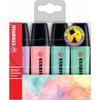 Highlighter - STABILO - Boss Original - Pouch of 4 - Pastel Colors - Light Resistance