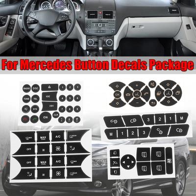 Car Door Lock Steering A/C Window Control Switch Button Repair Stickers Switch Knob Repair Sticker For Mercedes-Benz W204 C300