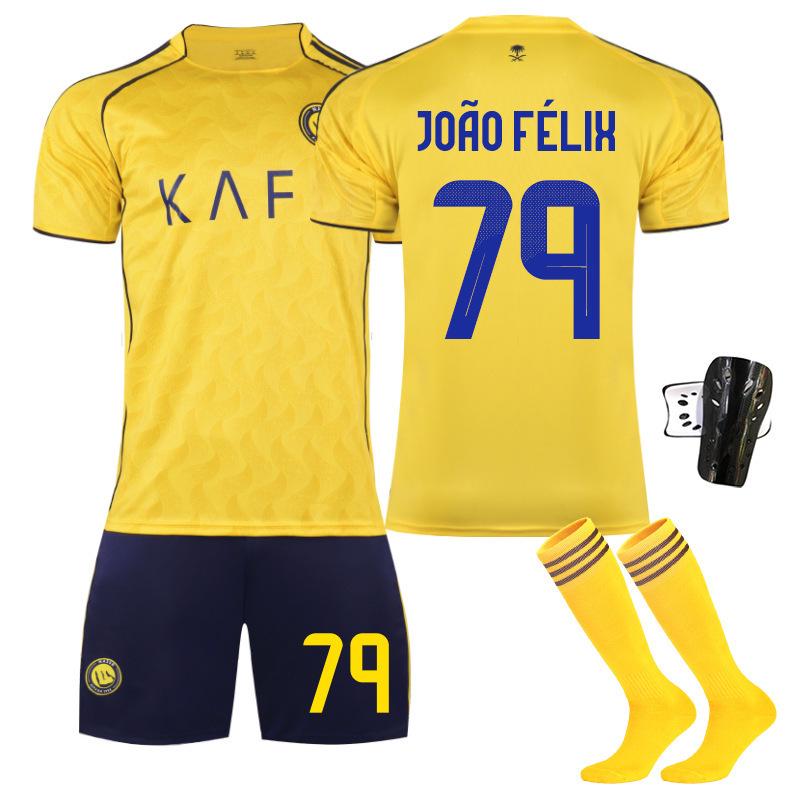 

Riyadh Home Jersey: Number 10 Mané, 7 Ronaldo, 79 Félix - Short Sleeve Football Kit S