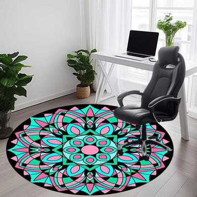 1pc Mandala Artwork Carpet, Round Non Slip Durable Large Size Office Carpet, Suitable for Office
