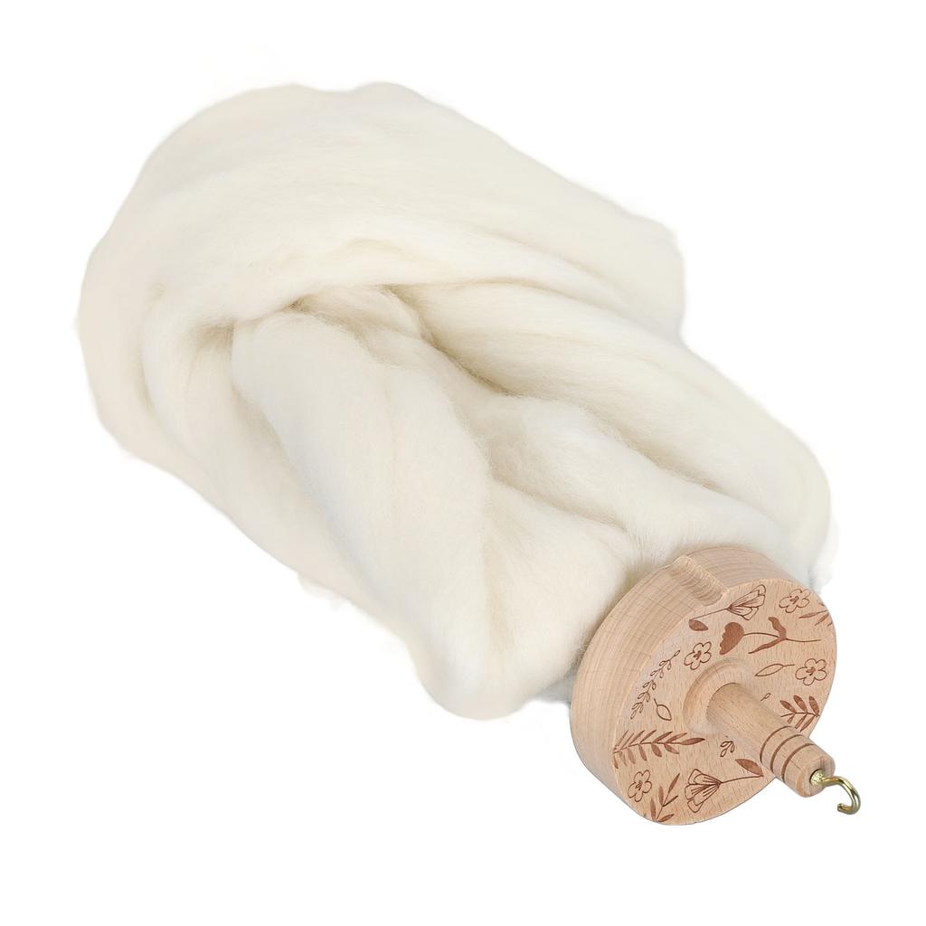 Wooden Drop Spindle Professional DIY Yarn Spinning Kit with Wool Top for Beginners for Sewing