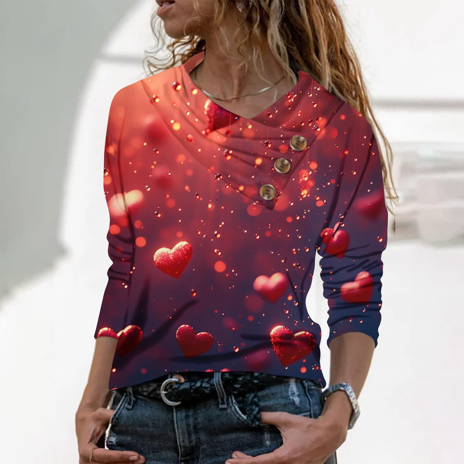 

Женская повседневная рубашка с длинными рукавами и V-образным вырезом на пуговицах с модной футболкой с принтом M