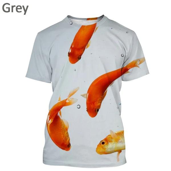 Neuestes Goldfisch-Kampffisch-3D-Tropenfisch-Print Street Wear Hip-Hop-T-Shirt