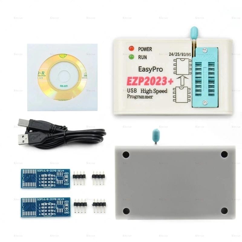 EZP 2023 support WIN7&8 64bit NEW EZP2023 high-speed USB SPI Programmer 24 25 93 95EEPROM 25 flash bios chip with adapter