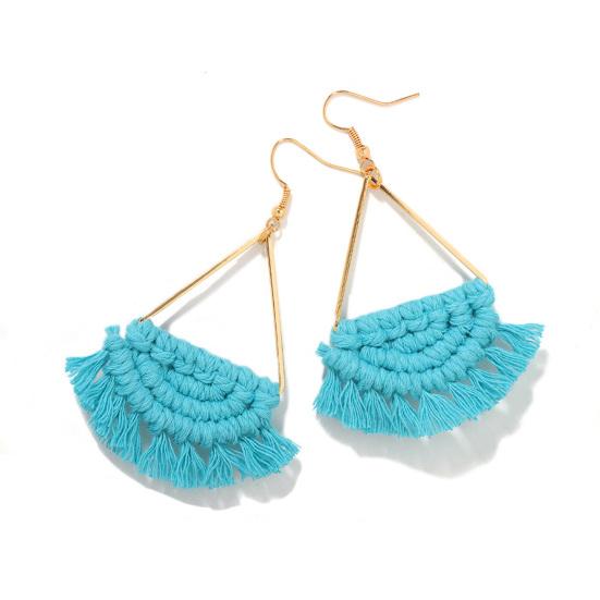 1 Pair Women Dangle Earrings All Match Ear Decoration Creative Weave