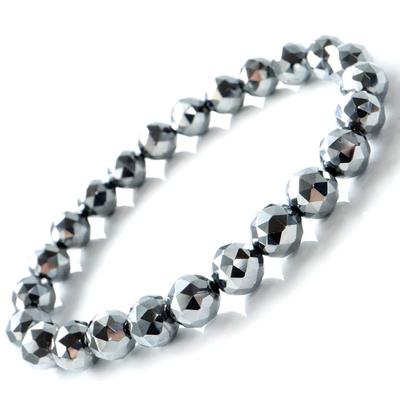 [GOLDSTEIN] Hochreines Terahertz-Erz Sternschliff 100-Facetten Armband, 8mm, Innendurchmesser: Ca.. 21 cm