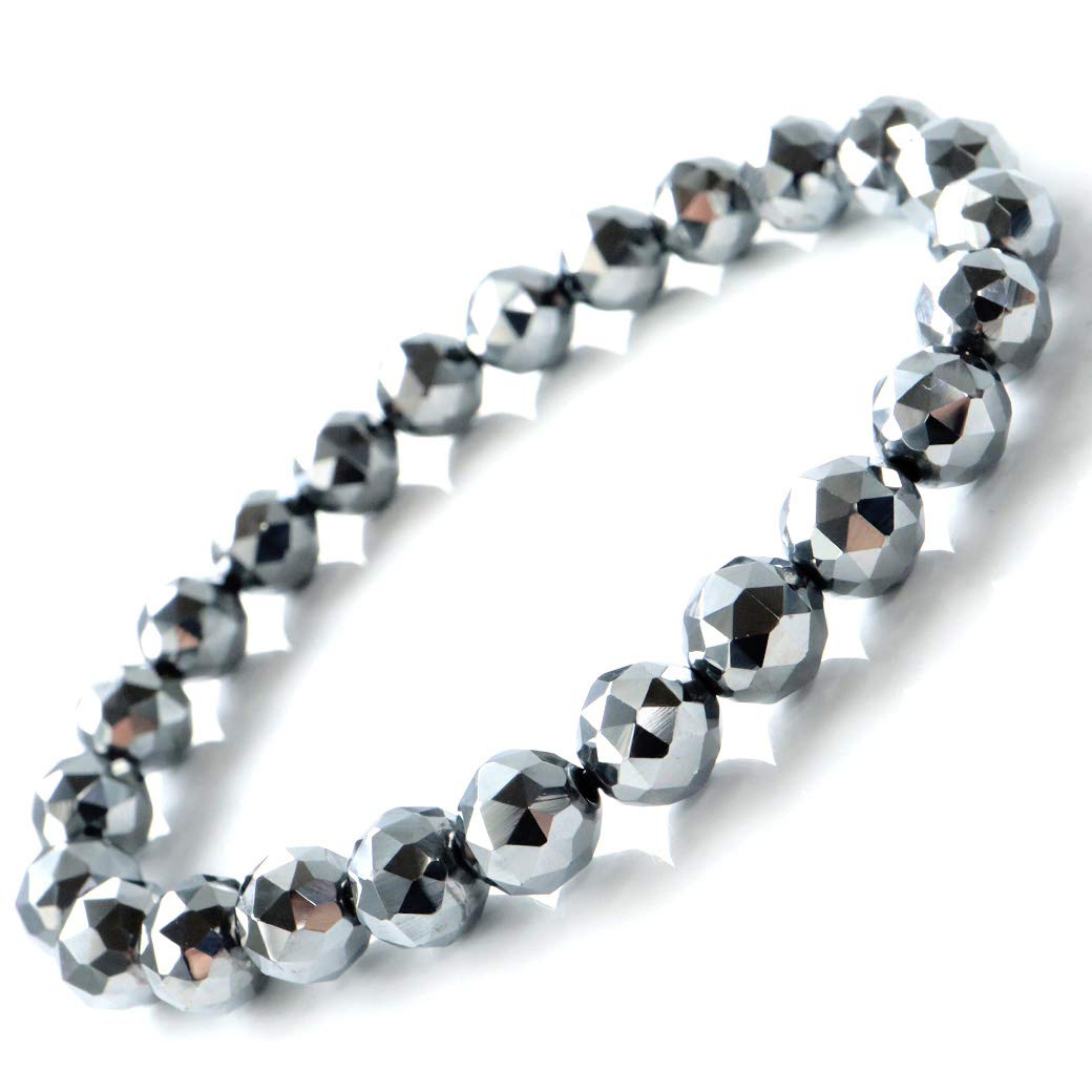 

High purity terahertz ore star cut 100 sides bracelet 8mm inner diameter 20cm [GOLD STONE] approx.