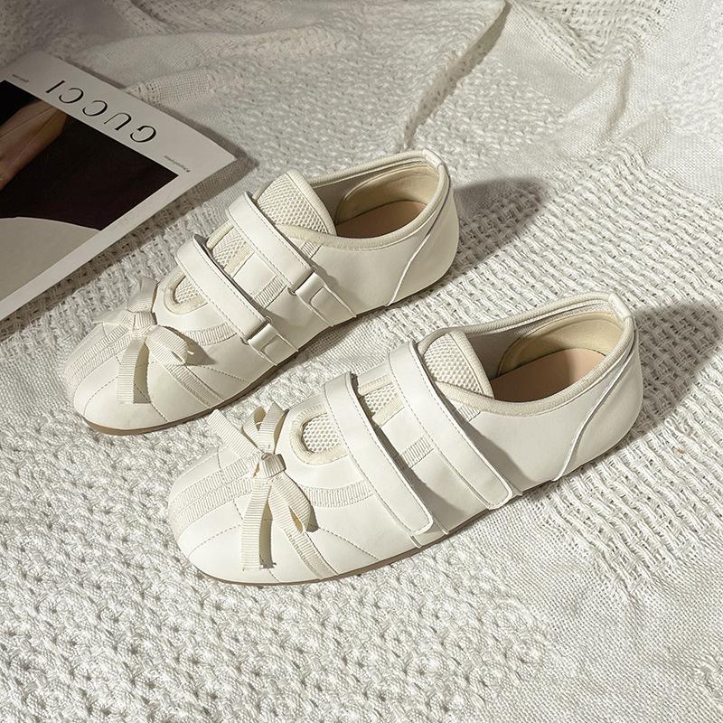 

Французские туфли Мэри Джейн повседневные туфли с бантом балетки одинарные туфли 2025 новая легкая и универсальная темпераментная женская обувь на плоской подошве 40 бежевый