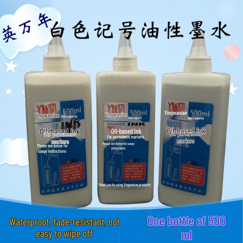 British Waterproof White Oil-Based Marker Refill - Fade and Oil-Resistant, Quick-Drying Ink