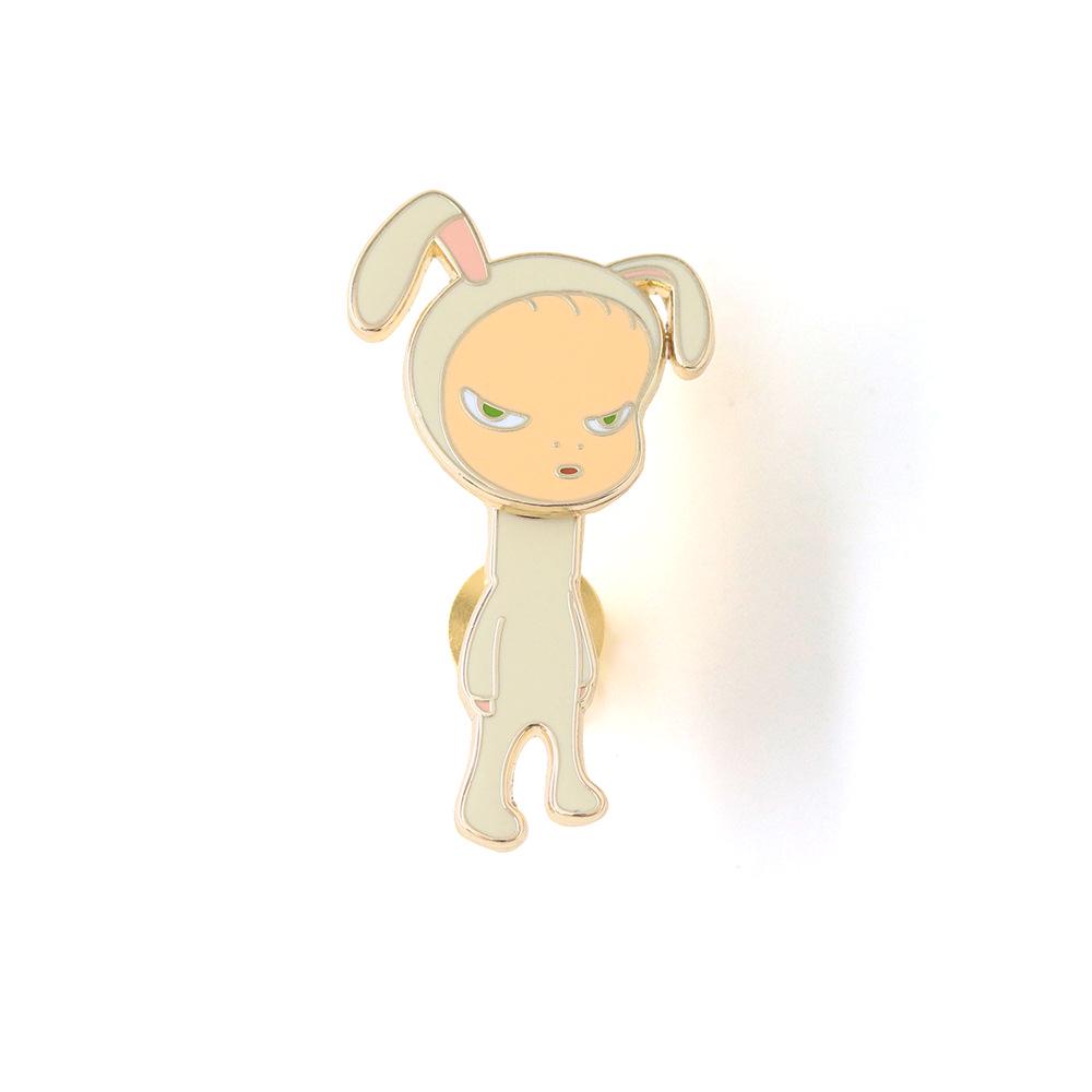 

Yoshitomo Nara Rabbit Brooch - Cute Cartoon Badge for Classic Gift Packaging and Decoration.