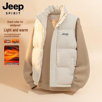 JEEP SPIRIT Heren Gewatteerd Vest met Opstaande Kraag