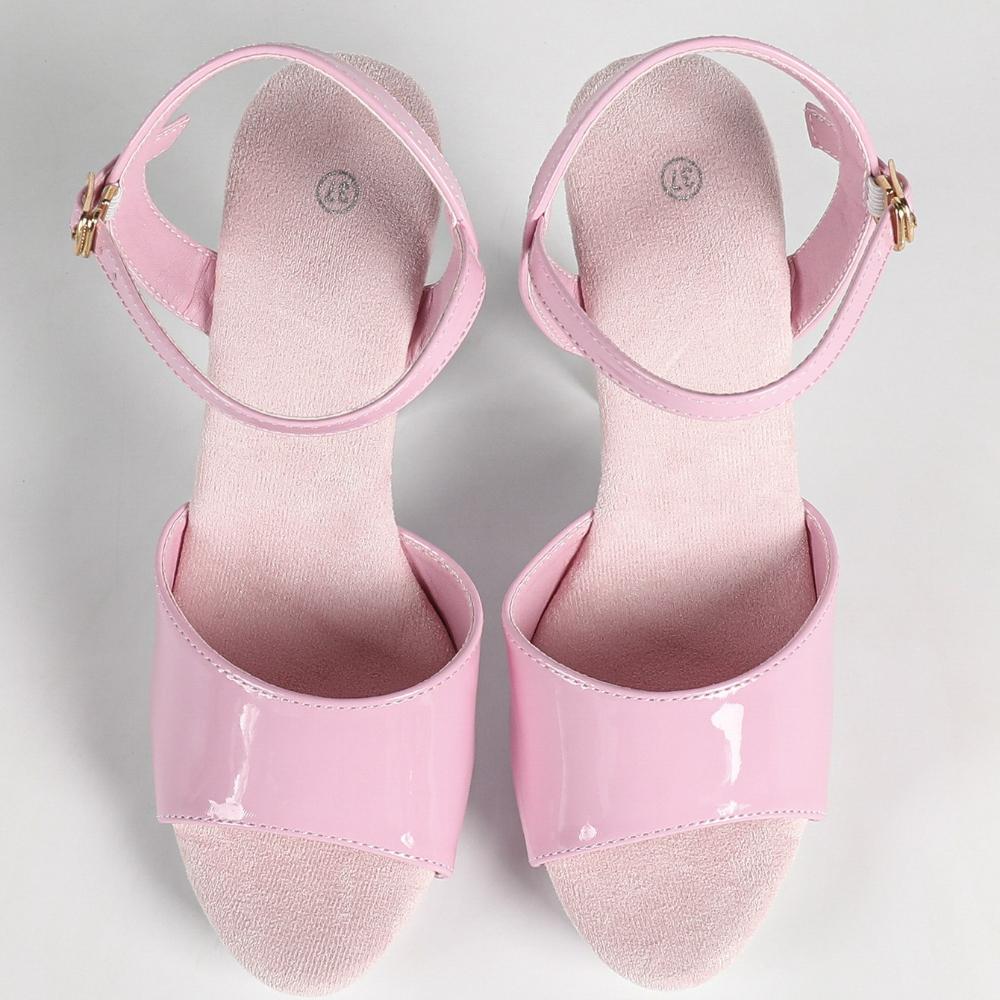 Women 12CM Transparent Block Heel Sandals Crystal Non Slip Platform Euro Sexy Car Model Runway Summer Footwear LFD-198711-Q1